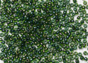 Бисер Япония круглый 11/0 10г 0249 перидот/изумруд, окрашенный изнутри